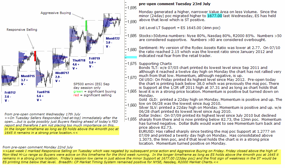 S&P 500 emini pre-open 23rd July