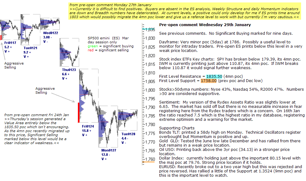 S&P 500 emini pre-open 29th January