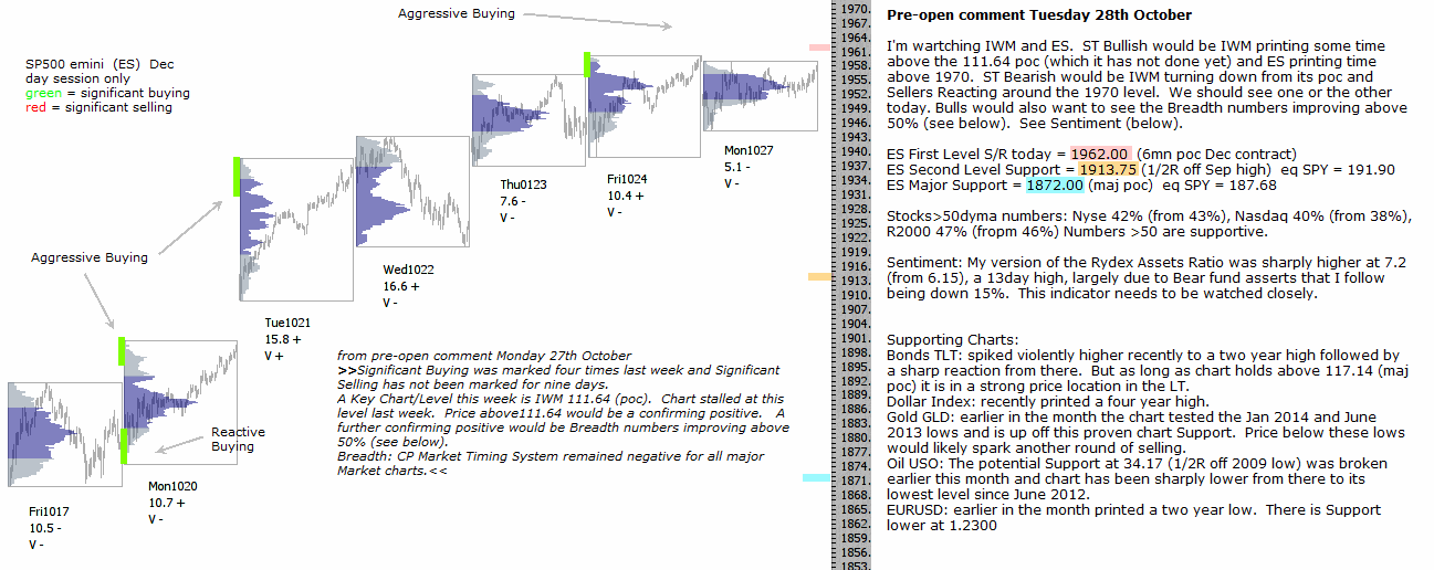 S&P 500 emini pre-open 28th October