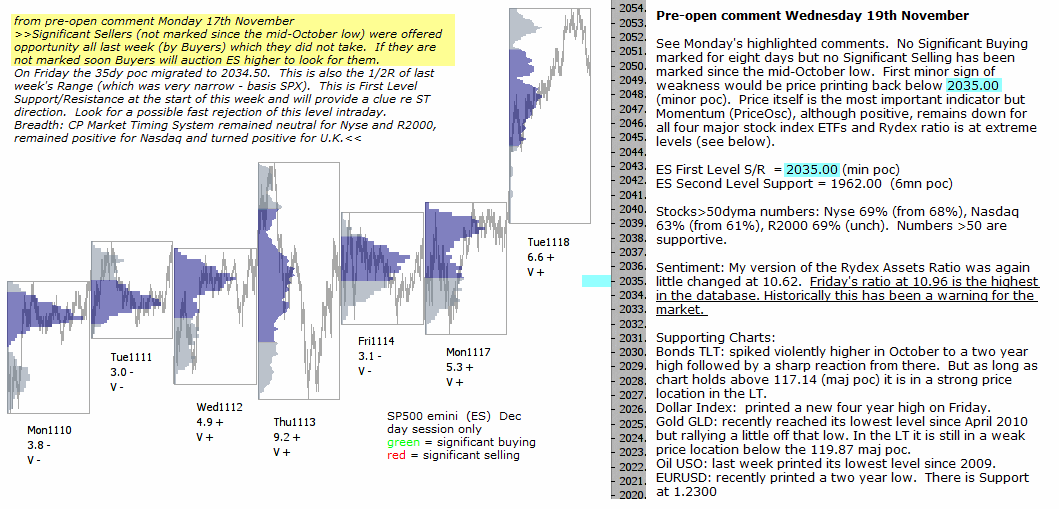 S&P 500 emini pre-open 19th November