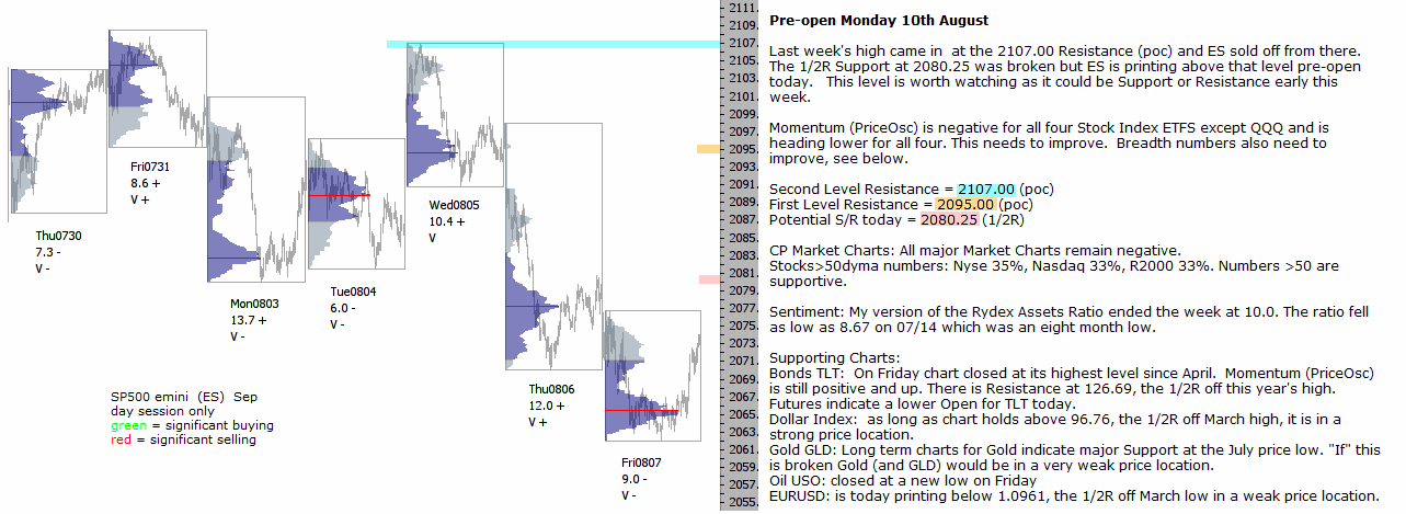 S&P 500 emini pre-open 10th August